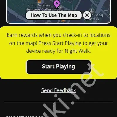 Gamified check-in screen for Singapore Night Festival 2024.