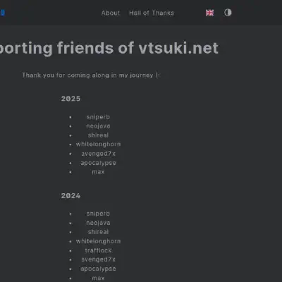 Thanks page integrated with main site